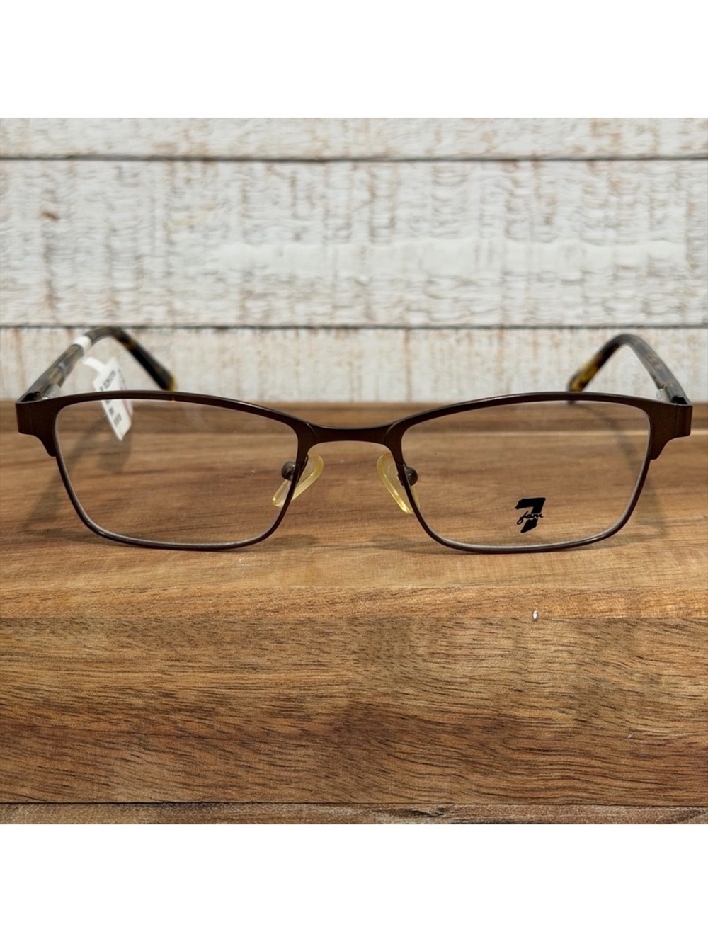 7 For All Mankind Golden Gate Tortoise Rectangular Eyeglass FRAMES 5-19-138 (NWT